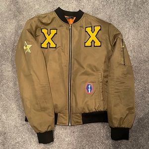 Dark Olive / Brown Bomber Jacket